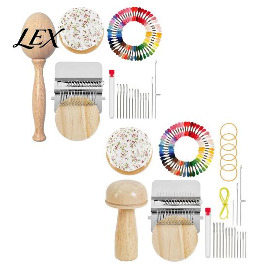 Small Knitting Loom for Mending Mini Weaving Machine Kit, 14-Hook Speedweve Style Darning with DIY Knitwear Repair Device Mushroom/Darning Egg,