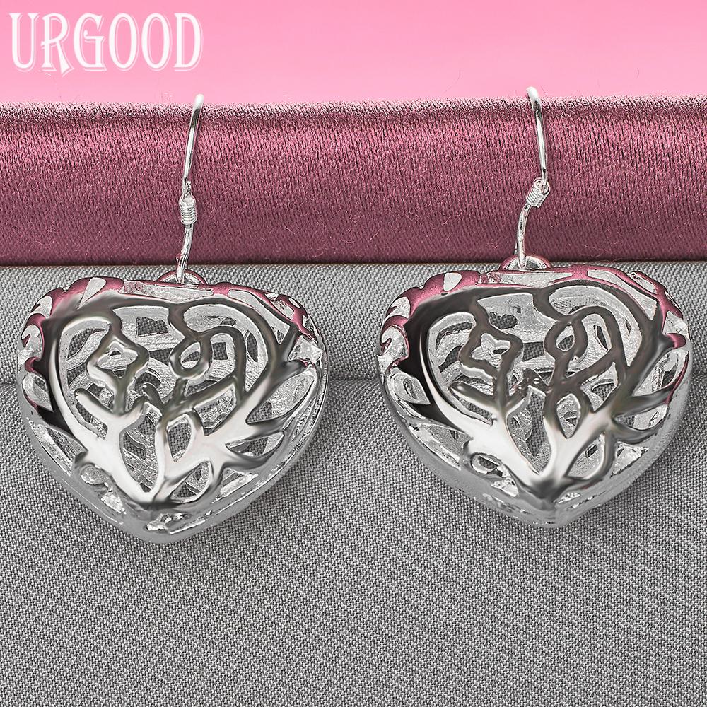 Серьги в форме сердца из стерлингового серебра 925 пробы, свадебные украшения