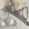 Solid Color Comfortable Zero-Constraint Non-Gaping Women's Underwear Thin Push-Up Wire-Free Bra