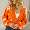 Floral Print Knitted Cardigan Jacket Women 2023 Autumn Sweet Casual Crop Sweaters Coat Winter Short Knitwear Pull Femme 28740