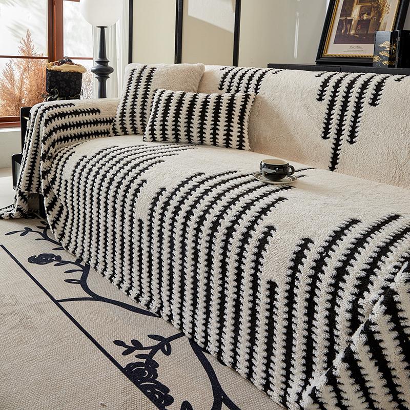 Одеяло из ткани шенилл в скандинавском стиле, универсальные пледы с кисточками для гостиной, защитное покрытие для дивана Four Seasons