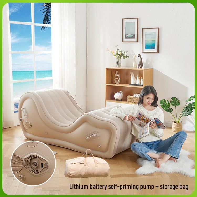 Надувное кресло-шезлонг из ПВХ: Портативный односпальный надувной диван для использования в помещении в общежитии