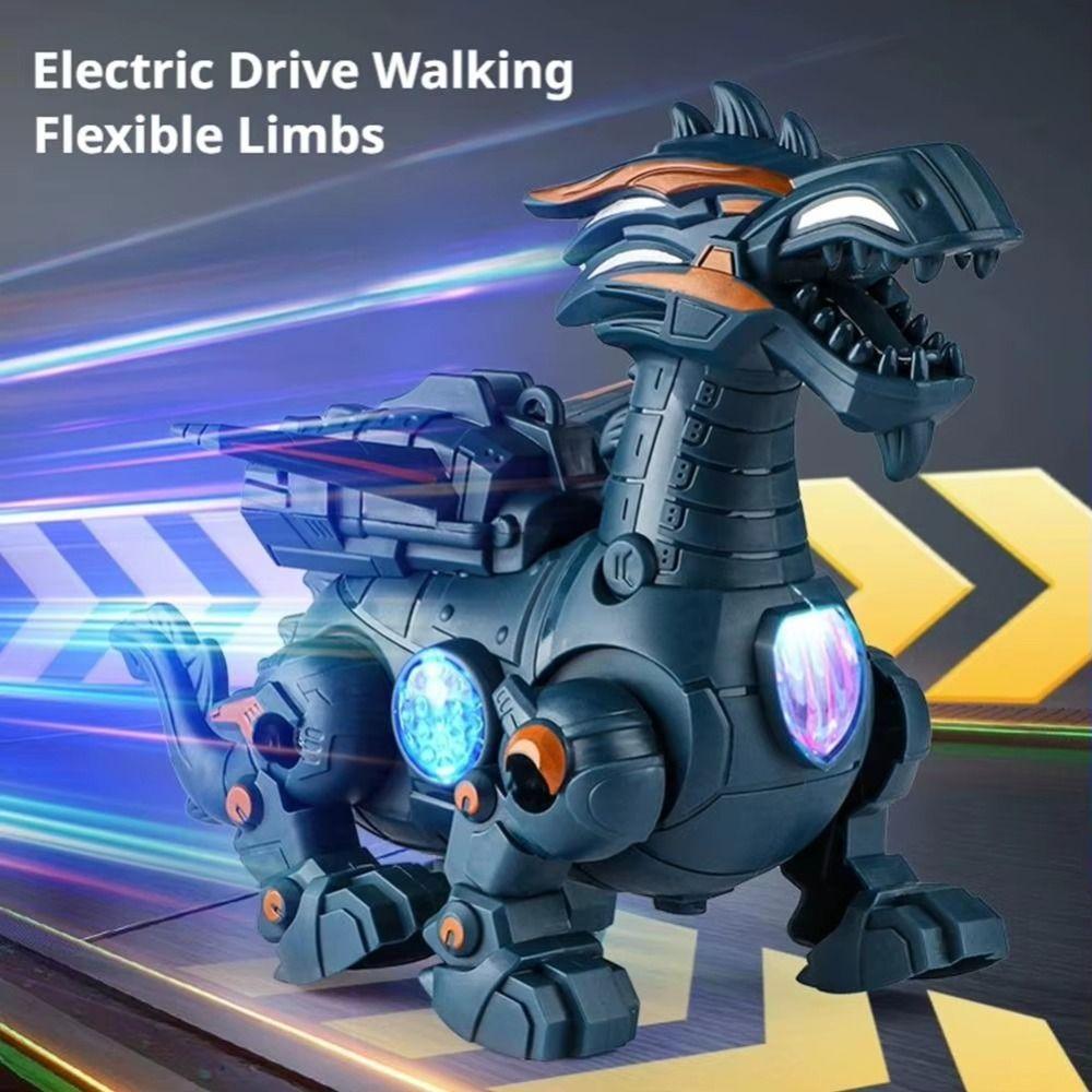 Electric Powered Mechanical Dinosaur Cool Light Children Entertainment Toy  Boys Gifts