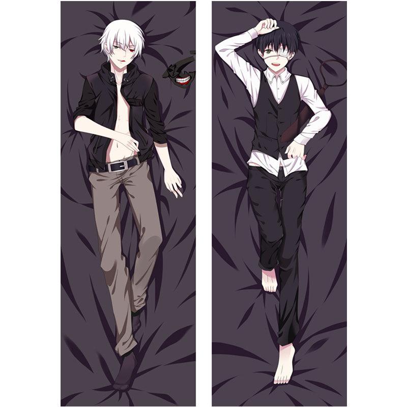 60x180cm Polyester Anime Tokyo Ghoul Kaneki Ken Dakimakura Case Two-sided 3D Print Bedding Hugging Body Pillow Covers Gifts