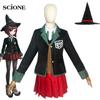 Комплекты из 5 шт., Danganronpa Magician Yumeno Himiko, карнавальный костюм, школьная форма для девочек, вечерние юбки на Хэллоуин, комплект, костюм, волшебная шляпа