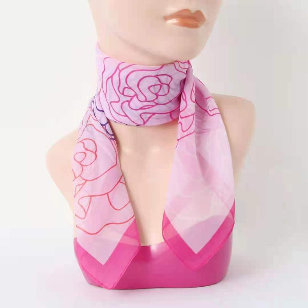 60cm Square Scarf for Spring and Summer Sun Protection Silk Scarf with Elegant Decoration Neck Protection Scarf with Gentle Temperament for Women