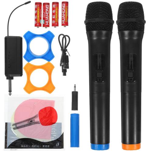 Abaodam Cordless Microphone, Handheld Microphone with Receiver, Rechargeable Microphone, Singer Microphone, 1 Set