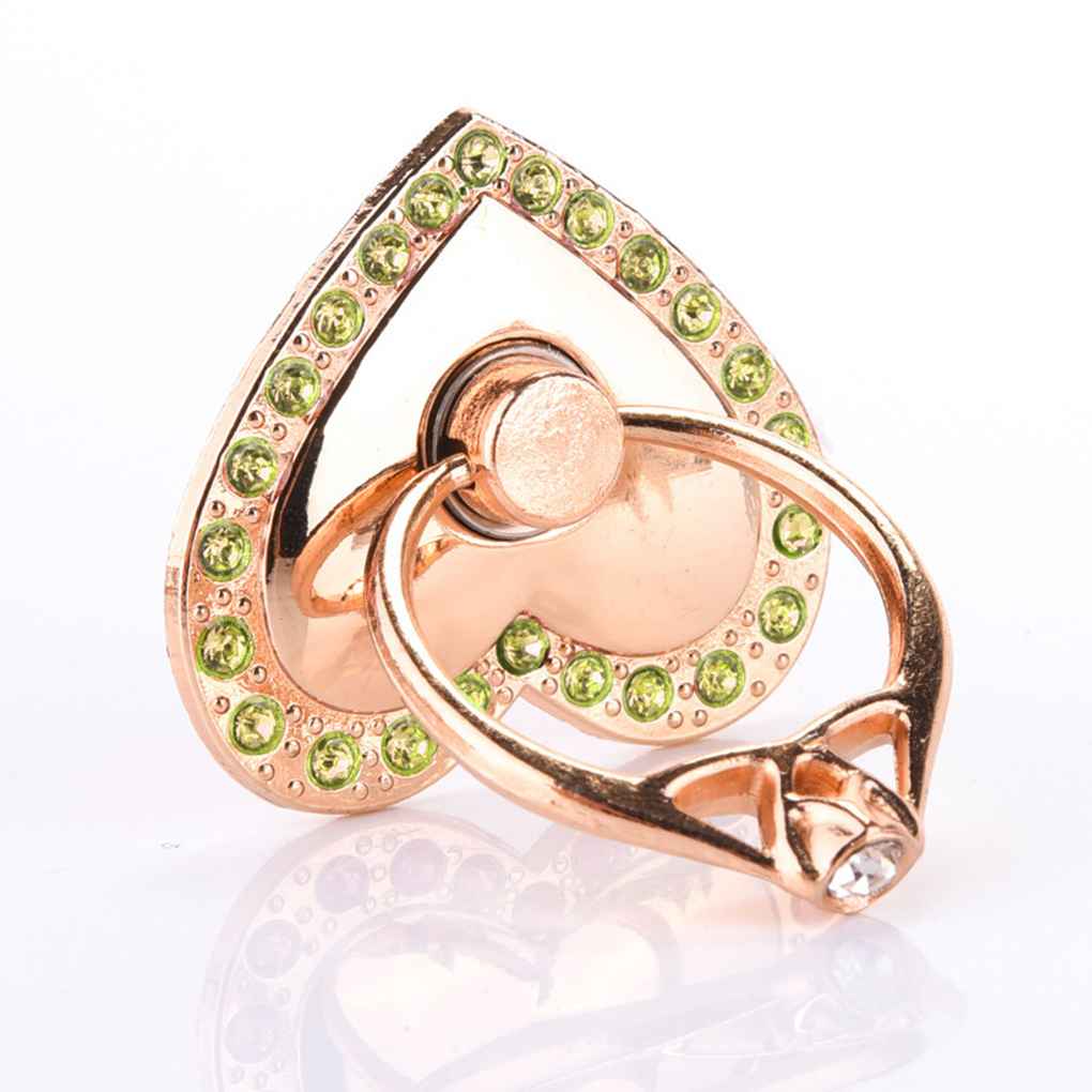 Heart Shaped Mobile Phone Support Rhinesone 360 Degree Rotating Frame Brackets Accessories