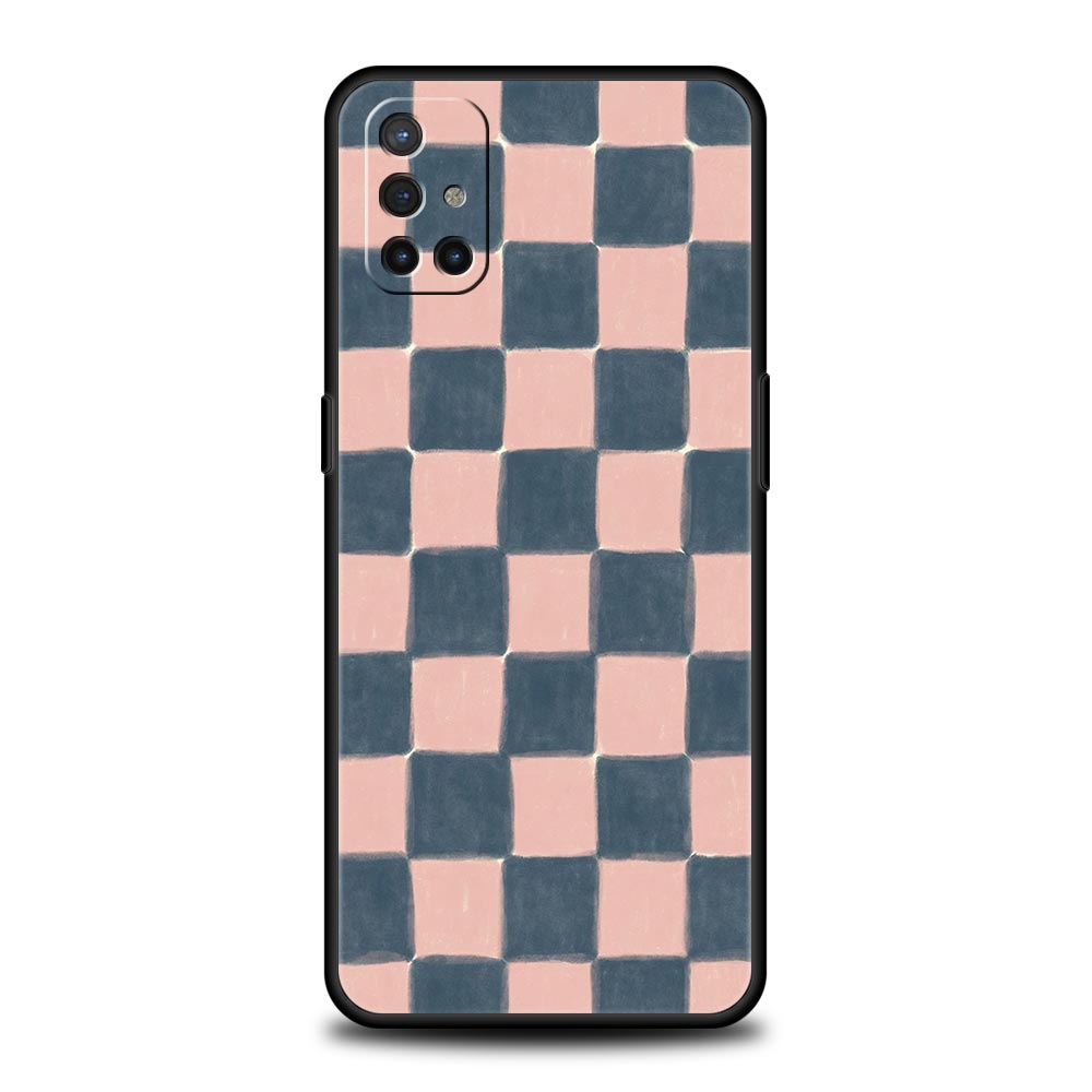 Шахматная доска в клетку Чехол для телефона Для OnePlus 13 12 11 10 9 8 7T Pro 13R 12R 10R 9RT 8T Nord N200 N30 2T CE 2 3 5G Lite Чехол