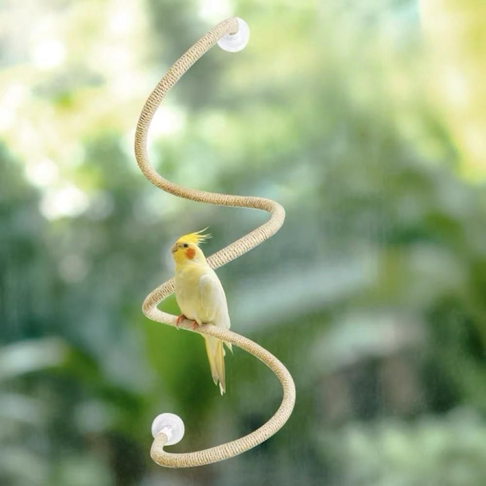 Linen Rope DIY Bendable Perch for Birds Comfortable Grip Parrot Standing Perch Cage Accessories