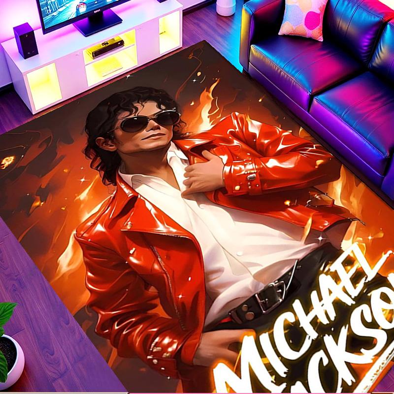 Michael Jackson Print Rug, Washable Floor Carpet, For Entryway Dorm Laundry Room Office Study, Home Decor Birthday Christmas Gift