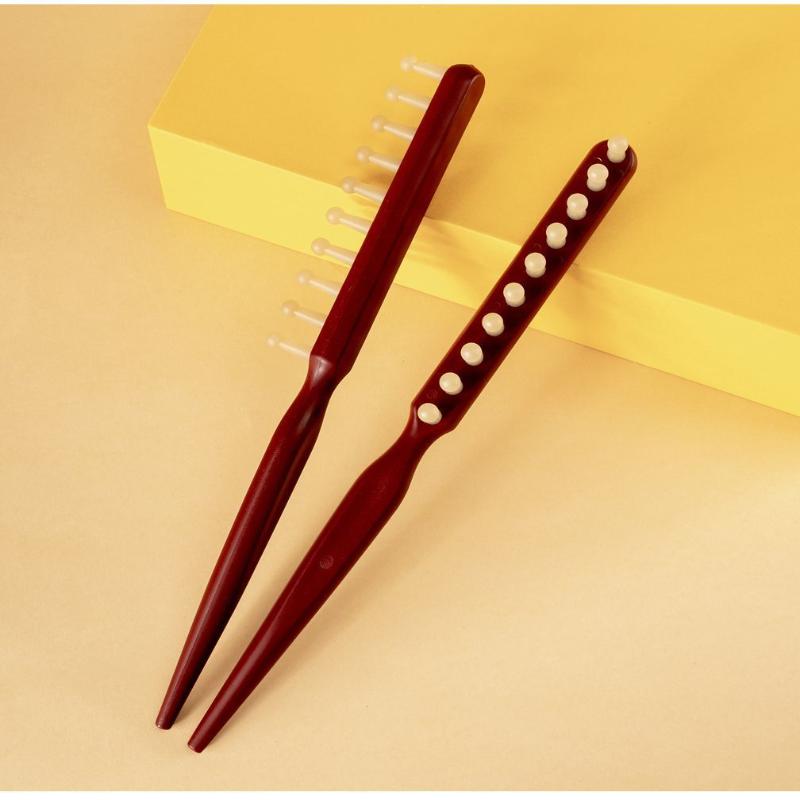 Деревянная расческа с длинной ручкой и широкими зубьями для завивки волос и укладки волнами. Профессиональный салонный инструмент для черных волос и париков.