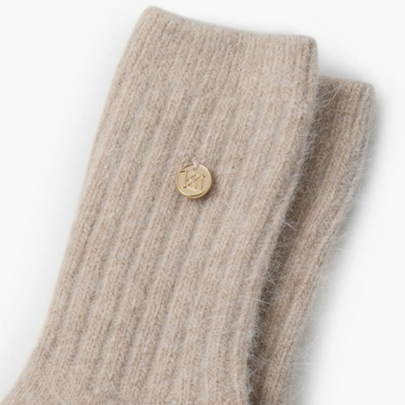 KUME Angora Socks, Beige