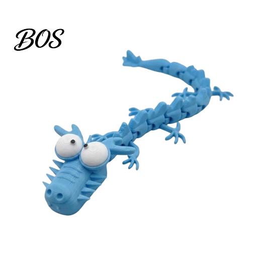 Dragon Fidget Toy 3D Printed Cartoon Figurine, Big Eyes Ornament with Movable Sculpture Joints, Stress Relief for Home Office Decor Desktop