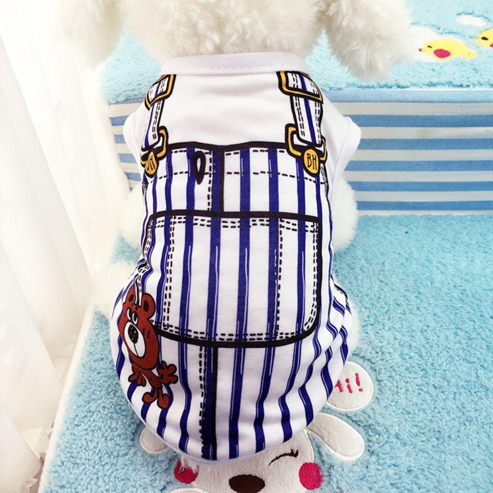 Pink Blue Puppy Dogs Vests Soft Small Dog T-Shirt Lovely Cartoon Clothing Summer Shirt