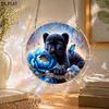 2D Flat - 1 Set/83pcs 18.8Cm Acrylic Jigsaw Sun Catcher - Three-Layer Acrylic, Middle Layer Is Jigsaw Puzzle, Stained Glass Effect Window Hanging Deco