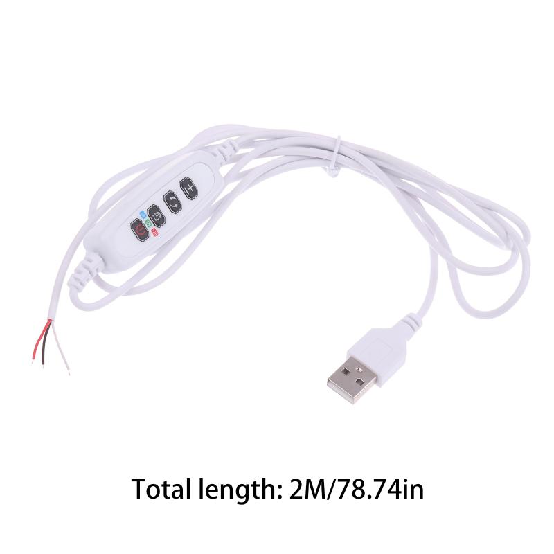 USB Timer Dimmer Switch Controller 2Meter Cable, Dual Color Inline Dimmer for Plant Grow Light LED Strip Aquarium Light