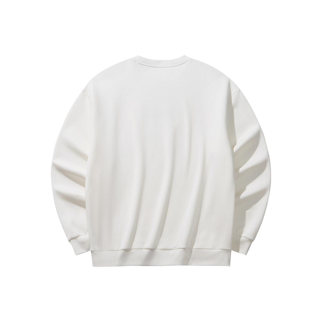 Anta Флис Повседневная Мода Спорт Удобный Свободный Пуловер Пара Толстовка Толстая Теплая Толстовки Унисекс Слоновая кость 972618704N-3