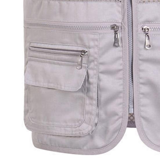 Outdoor Vest Zippers All Match Plus Size Stylish Pure Color Straight for Hunting