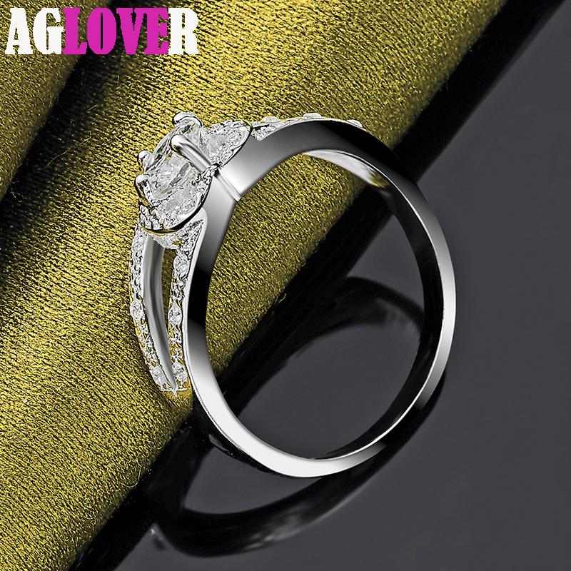 Ювелирные изделия из стерлингового серебра 925 пробы с цирконом в форме сердца AAA