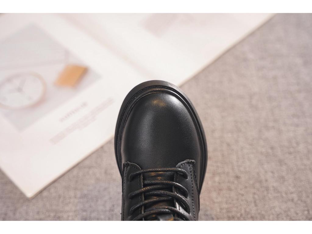 Детский Доктор. Черные ботинки Martens - Британский стиль, С подкладкой из флиса, Короткие ботинки для детей на весну/осень