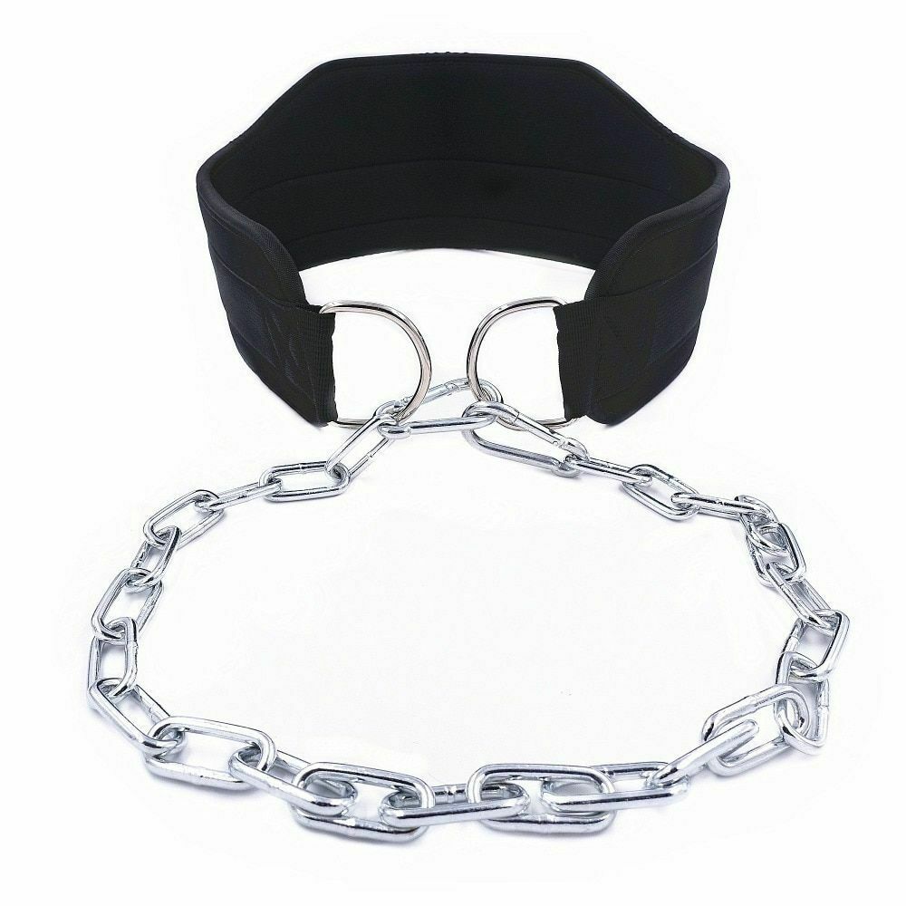 Neoprene Chin Up With Chain Sport Protector Strap Waist Support Dipping Belt Weight Lifting Belt