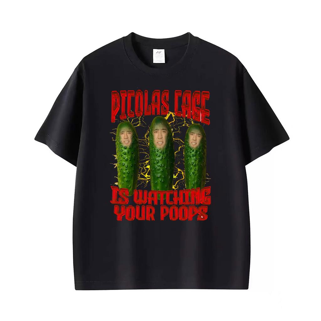 Funny Picolas Cage Is Watching Your Poors Graphic T Shirts Unisex Unisex Vintage Humor Tshirts Oneck Oversized 100 Cotton T Shirt