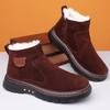 Thick Warm Men Boots Leather Shoes Men Winter Snow Boots High-top Men's Casual Shoes With Fur Plus Velvet Ankle Boots Male