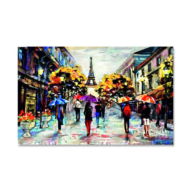 Большой размер Ретро картина маслом напечатанные холсты Плакаты с видом на улицу Парижа Пейзаж Пары Настенные картины для декора гостиной
