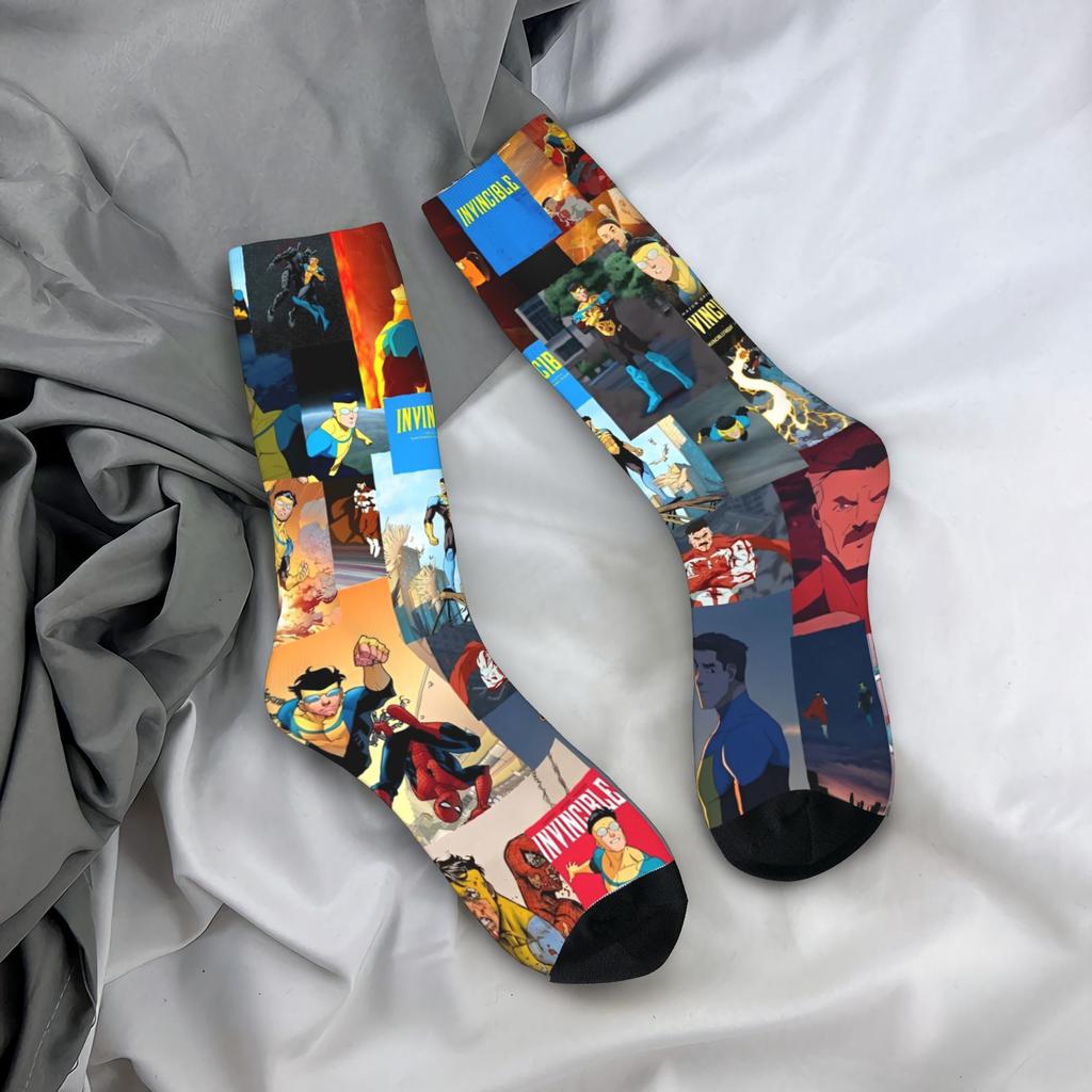 Взрослые Мужские Носки Аллен Инопланетянин Непобедимый Аниме Чулки Осень Смешные Теплые Мягкие Носки с Принтом Альпинистские Нескользящие Носки