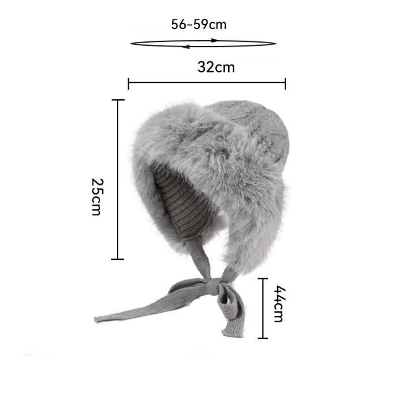 Knitted Hat Women's Autumn Winter Hemp Pattern Wool Collar Wool Hat Velvet Snow Hat