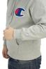 Champion Action Style Street Big C Logo Sagara Oxford Size Small Men's Hoodie, Fleece-Lined, Style, Embroidered, Patch, C3-E127, Gray,