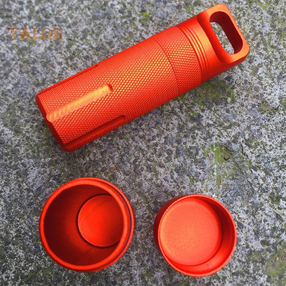 Компактный водонепроницаемый контейнер-капсула из алюминиевого сплава с рифленой рукояткой для активного отдыха