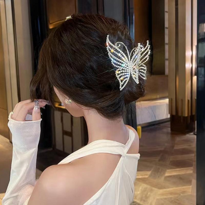 Элегантная заколка для волос в форме бабочки Зажим в виде акулы Большой зажим для волос Головной убор