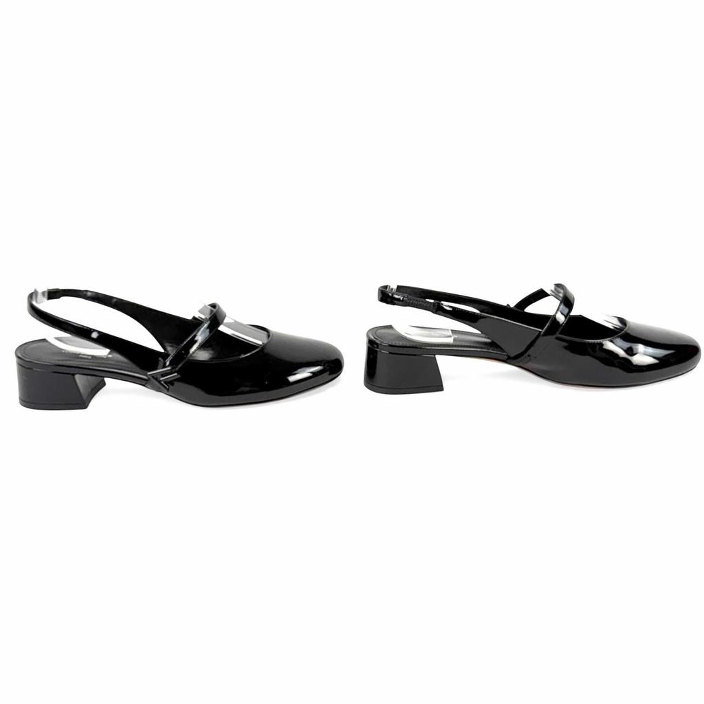 Отличные туфли-лодочки LOUIS VUITTON Romy Slingback Pump черный эмаль Женские 37.5 Б/у