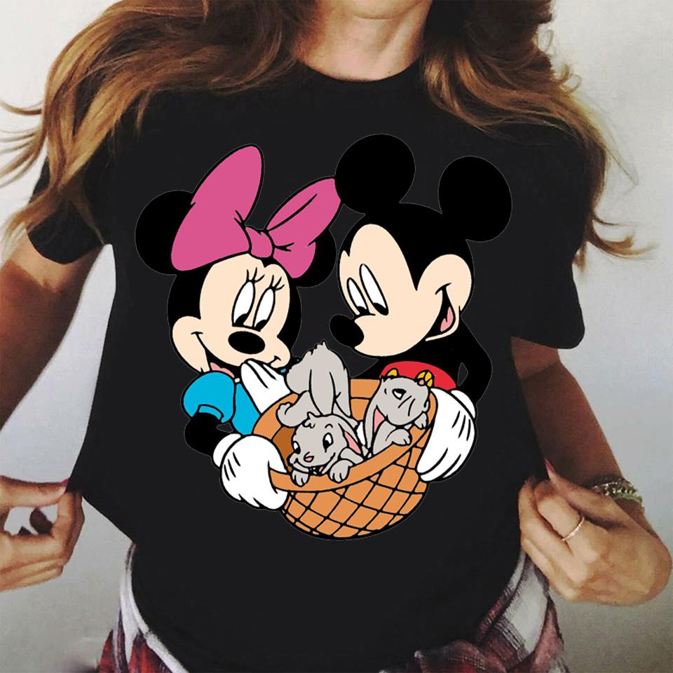 2026 New Disney Mickey Mouse TShirt Cute Harajuku Ullzang Cotton TShirt Printed TShirt Fashion Top Family ParentChild Top