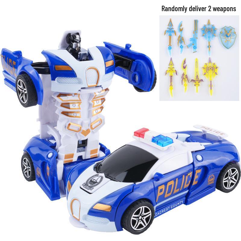 Детская деформирующаяся игрушечная машинка - Инерционная ударопрочная машина-пазл с одной кнопкой