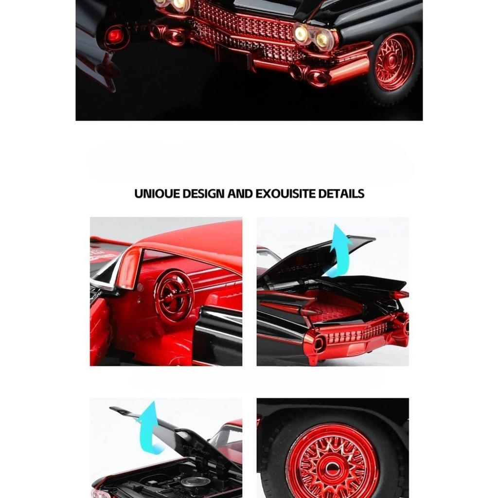 Модель 1/32 1961 года Cadillac Series 62 Кабриолет Металлическая Модель Автомобиля Звук Свет Детская Металлическая Игрушечная Машинка Миниатюрная Voiture