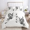 Floral Leaves Bedding Set Microfiber Butterfly Duvet Cover Lotus Flowers Comforter Cover Full King For Kids Adults Bedroom Decor