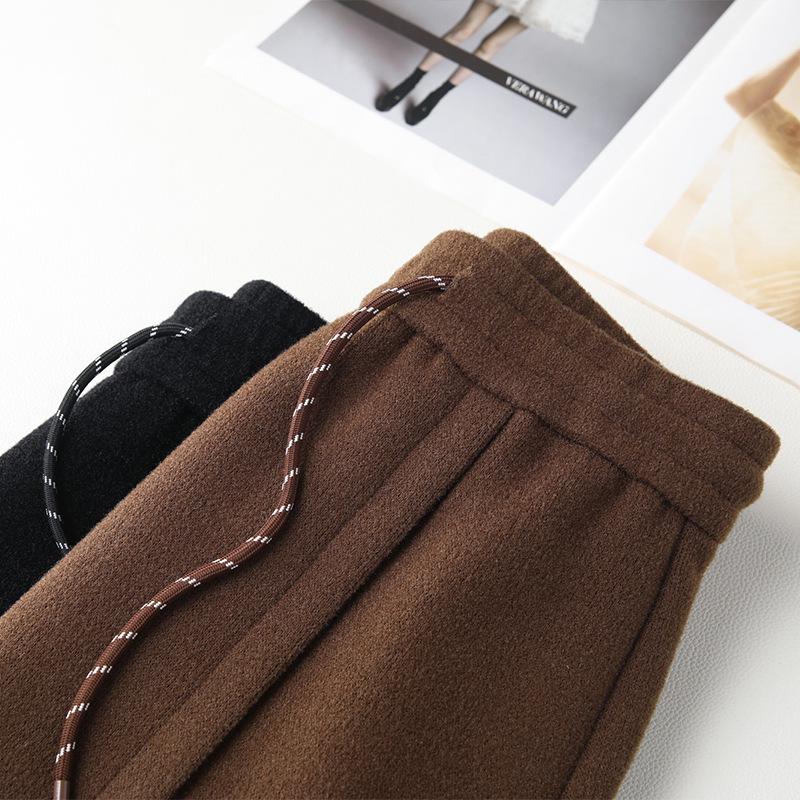 2024 Хаки Шерстяная Юбка Миди для Женщин – Осень/Зима, Эластичная Талия, Прямая Облегающая с Разрезом Спереди, Длина до Щиколотки