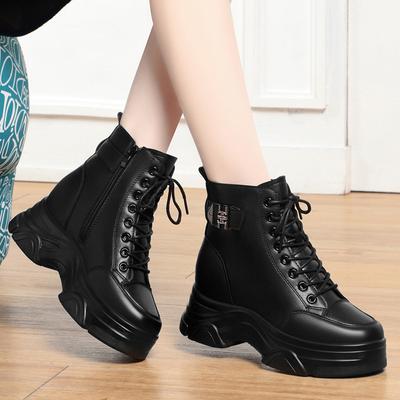 Женские зимние бархатные ботинки Мартина на толстой подошве, утепленные, на шнуровке, с боковой молнией, маленькие кожаные ботинки, короткие, удобные