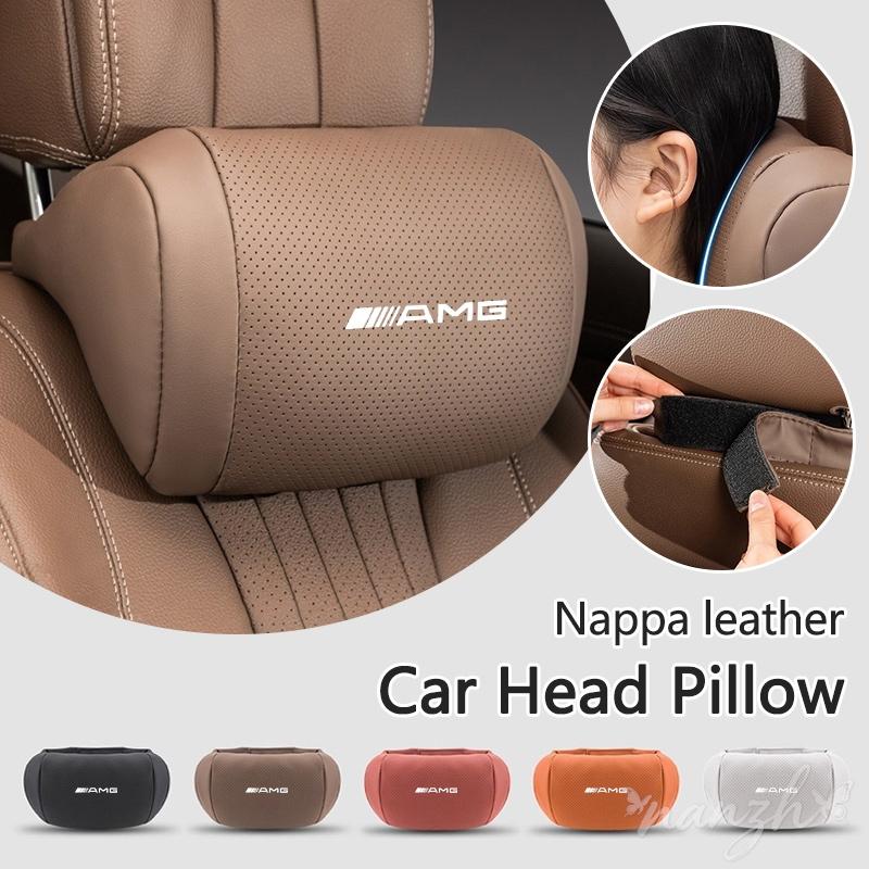 HXA1 New Luxury Nappa Car Headrest For Mercedes Benz AMG GLC W203 W220 W205 W211 W212 W201 W210 Ultra Soft Ergo-Designed Neck Support