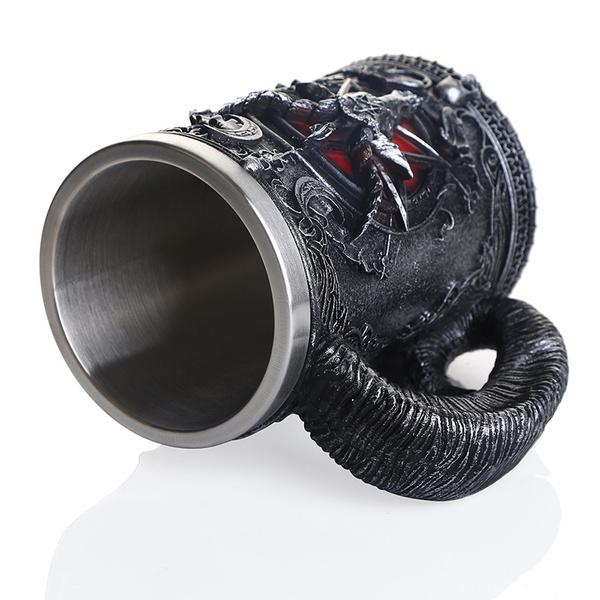 Новая роговая пивная кружка, стальная смола, 3D кружка, кофейная, пивная кружка, посуда для напитков, чашка, готическая, Викка, творческий человек, мальчик, друг, подарок