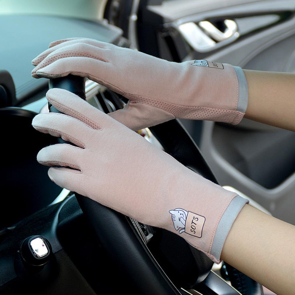 Cotton Driving Gloves Non-slip Sunscreen Gloves New Women's Sun Protection Gloves  Ladies