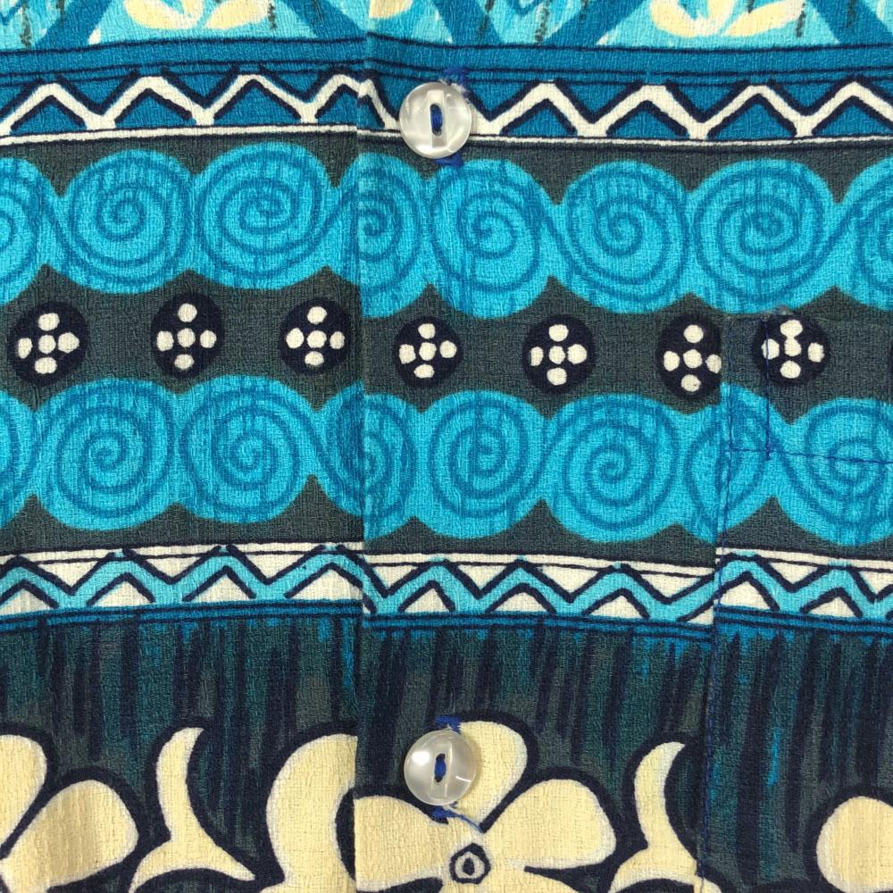 Капитан Кук 70-е цветочный геометрический Рукав короткий Гавайская рубашка Старый винтаж Мужской Б/у