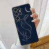 Funny Cute Cat Line Case For Samsung Galaxy S20 S21 S22 Note 20 Ultra 10 Plus 8 9 S23 5g S21 Plus Black Soft Funda Capa Cover