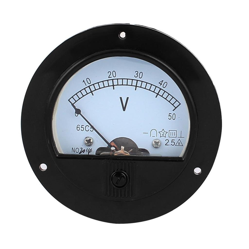 65C5 DC 50V 100V 500V Analog Panel Measuring Gauge Class 2.5 Voltage Meter Voltmeter Circular pointer DC voltmeter