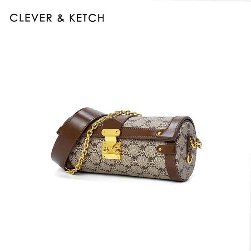 Легкая роскошная сумка через плечо с цепочкой, сумка через плечо, сумка-цилиндр, маленькая круглая сумка для отправки подруге, длина 20 см, ширина 9 см, высота 9 см