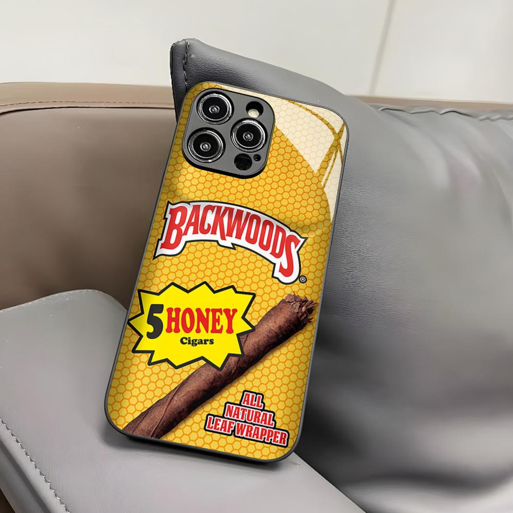Чехол для телефона Backwoods Cigars для Iphone 17 Air 16 15 14 12 11 13 Pro Max Mini X Xr Xs Puls Черная стеклянная крышка