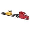 Diecast Masters 1/87 Седельный тягач Peterbilt 579 Ultraloft с низкорамным прицепом и бульдозером CAT D5M в комплекте